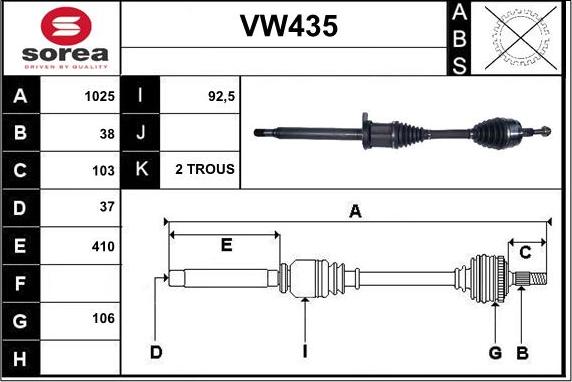 Sera VW435 - Pogonska osovina www.molydon.hr