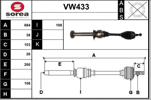 Sera VW433 - Pogonska osovina www.molydon.hr