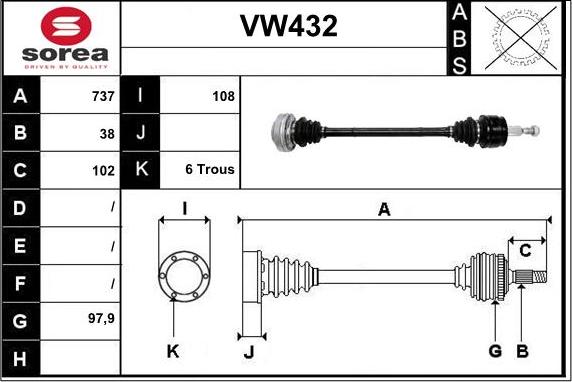 Sera VW432 - Pogonska osovina www.molydon.hr