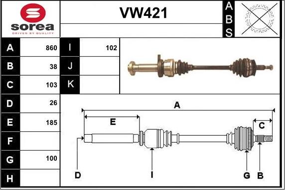 Sera VW421 - Pogonska osovina www.molydon.hr