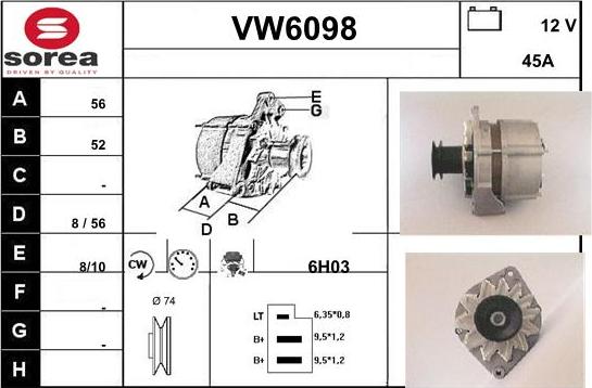 Sera VW6098 - Alternator www.molydon.hr