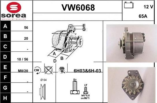 Sera VW6068 - Alternator www.molydon.hr