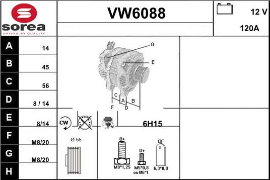 Sera VW6088 - Alternator www.molydon.hr