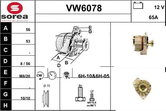 Sera VW6078 - Alternator www.molydon.hr