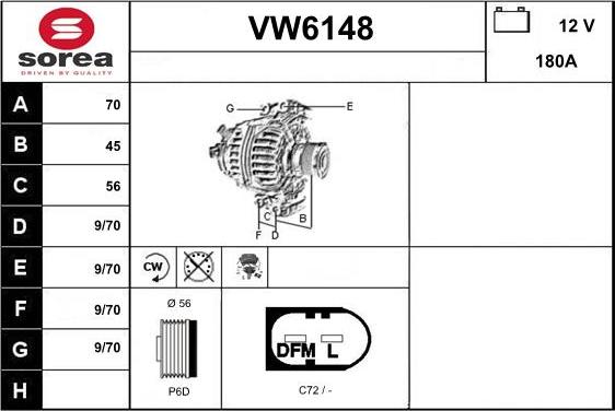 Sera VW6148 - Alternator www.molydon.hr