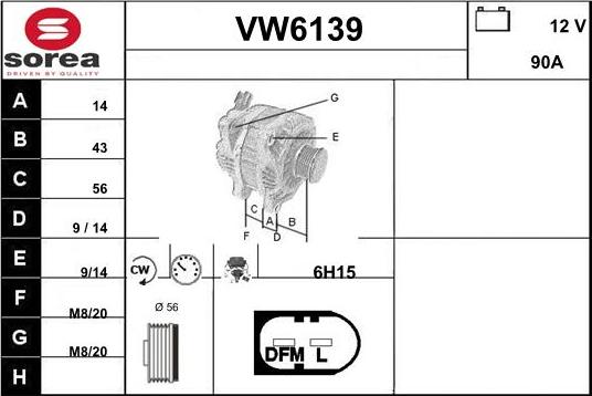 Sera VW6139 - Alternator www.molydon.hr