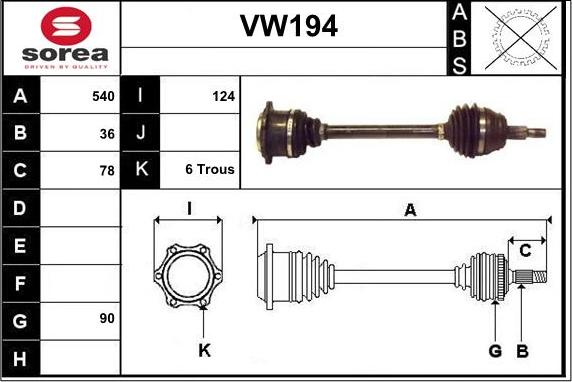 Sera VW194 - Pogonska osovina www.molydon.hr