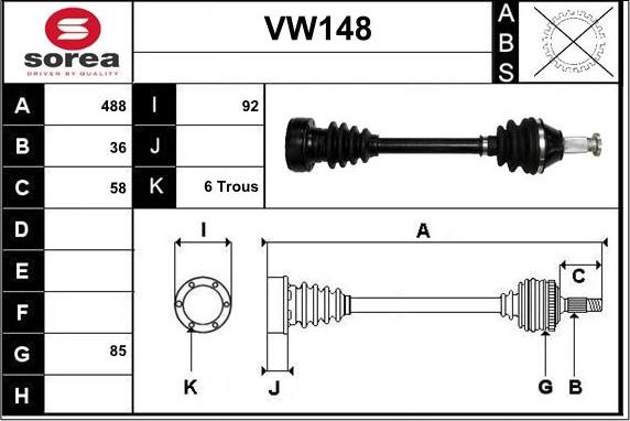 Sera VW148 - Pogonska osovina www.molydon.hr