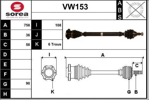 Sera VW153 - Pogonska osovina www.molydon.hr