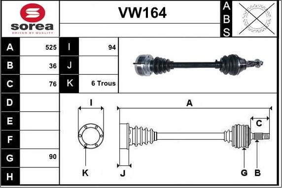 Sera VW164 - Pogonska osovina www.molydon.hr