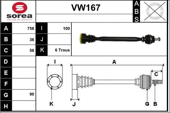 Sera VW167 - Pogonska osovina www.molydon.hr