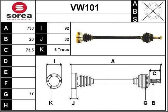 Sera VW101 - Pogonska osovina www.molydon.hr