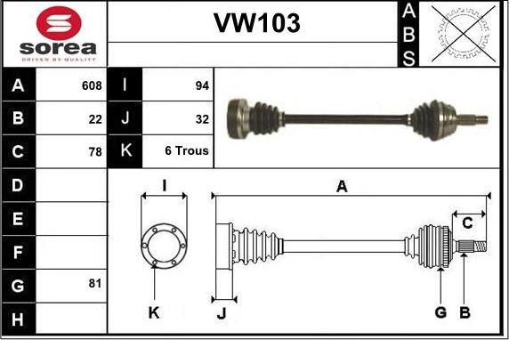 Sera VW103 - Pogonska osovina www.molydon.hr