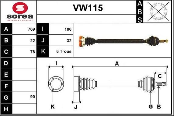 Sera VW115 - Pogonska osovina www.molydon.hr