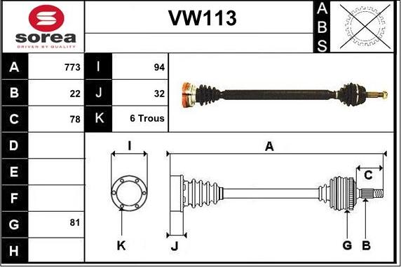 Sera VW113 - Pogonska osovina www.molydon.hr