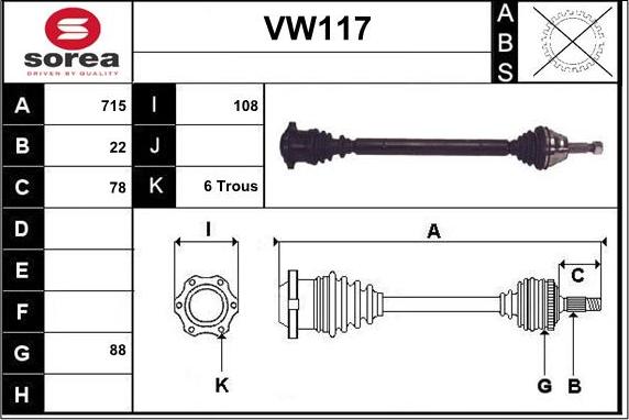 Sera VW117 - Pogonska osovina www.molydon.hr