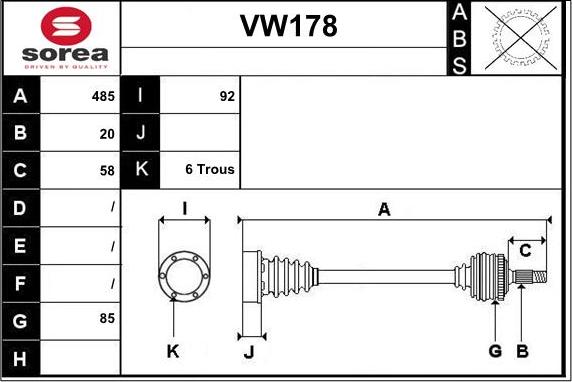 Sera VW178 - Pogonska osovina www.molydon.hr