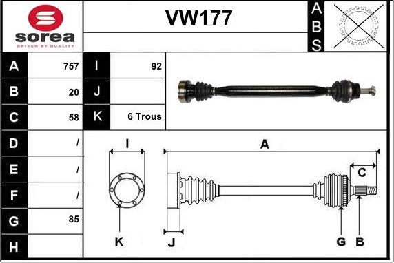 Sera VW177 - Pogonska osovina www.molydon.hr