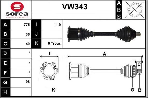 Sera VW343 - Pogonska osovina www.molydon.hr