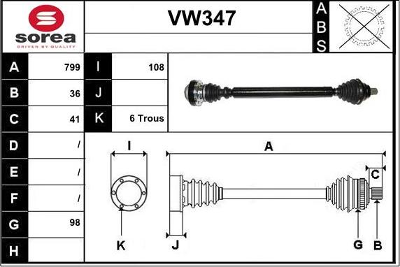 Sera VW347 - Pogonska osovina www.molydon.hr