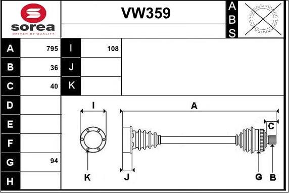 Sera VW359 - Pogonska osovina www.molydon.hr