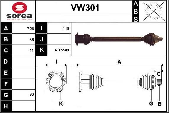 Sera VW301 - Pogonska osovina www.molydon.hr