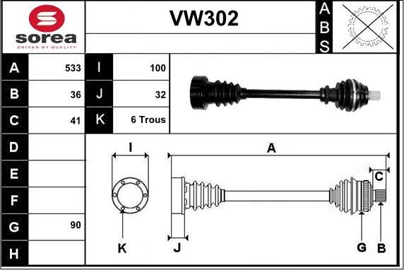 Sera VW302 - Pogonska osovina www.molydon.hr