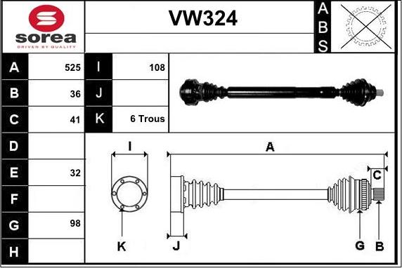 Sera VW324 - Pogonska osovina www.molydon.hr