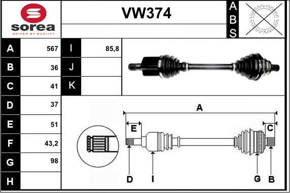 Sera VW374 - Pogonska osovina www.molydon.hr