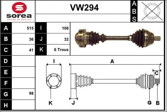 Sera VW294 - Pogonska osovina www.molydon.hr