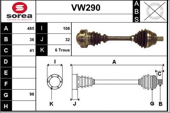 Sera VW290 - Pogonska osovina www.molydon.hr