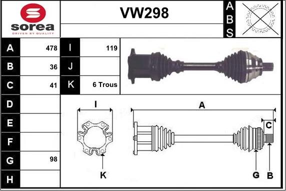 Sera VW298 - Pogonska osovina www.molydon.hr