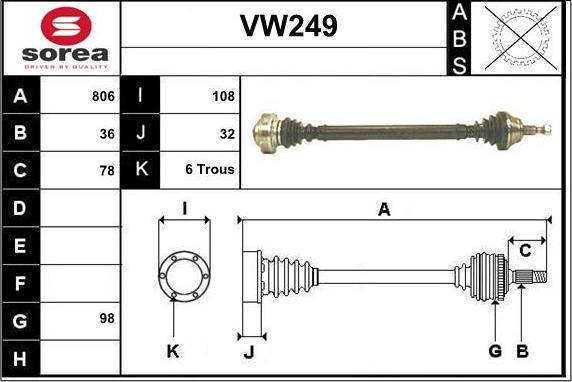 Sera VW249 - Pogonska osovina www.molydon.hr