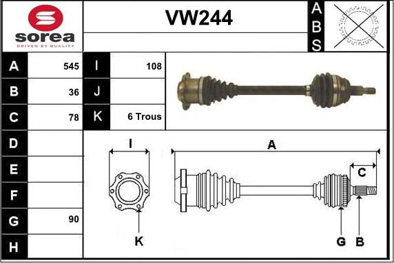 Sera VW244 - Pogonska osovina www.molydon.hr