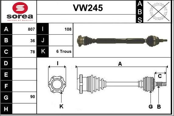 Sera VW245 - Pogonska osovina www.molydon.hr