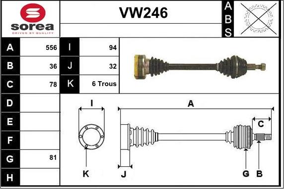 Sera VW246 - Pogonska osovina www.molydon.hr