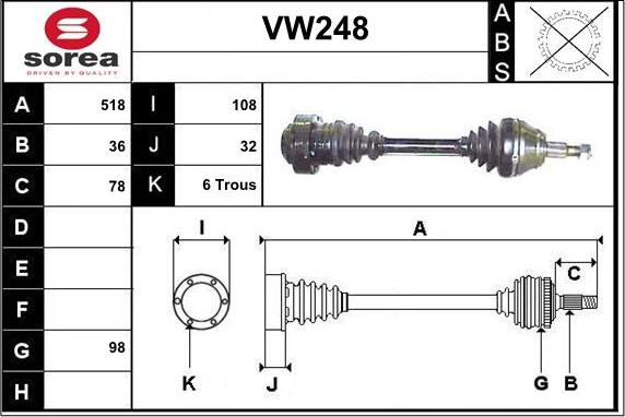 Sera VW248 - Pogonska osovina www.molydon.hr