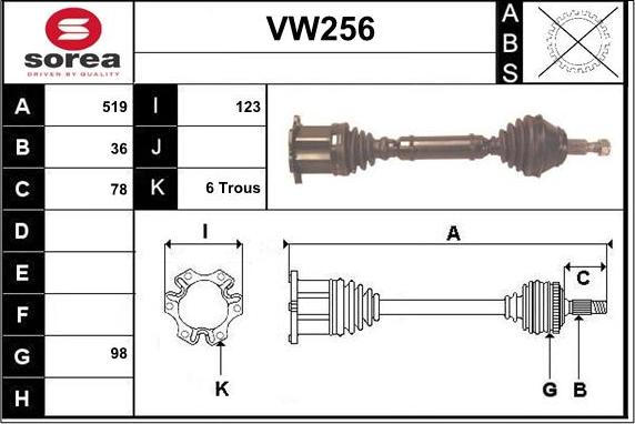 Sera VW256 - Pogonska osovina www.molydon.hr