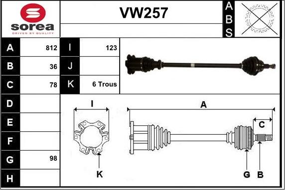 Sera VW257 - Pogonska osovina www.molydon.hr