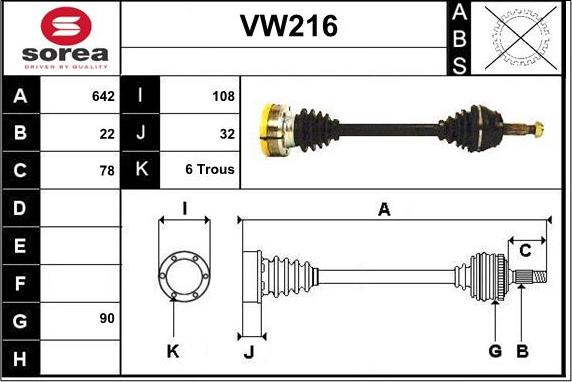 Sera VW216 - Pogonska osovina www.molydon.hr