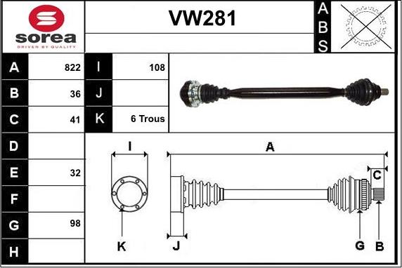 Sera VW281 - Pogonska osovina www.molydon.hr