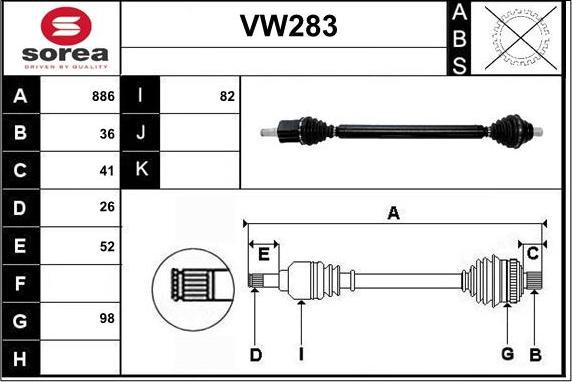 Sera VW283 - Pogonska osovina www.molydon.hr