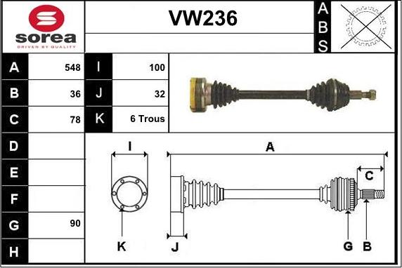 Sera VW236 - Pogonska osovina www.molydon.hr