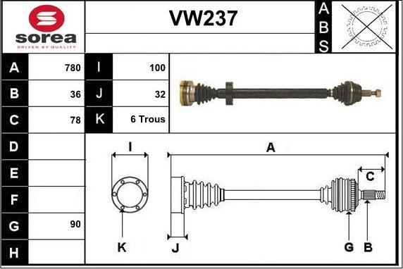 Sera VW237 - Pogonska osovina www.molydon.hr