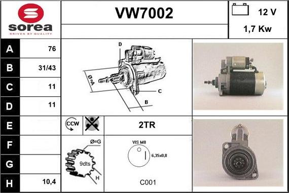 Sera VW7002 - Starter www.molydon.hr