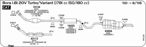 Sigam VW231 - Ispušni sistem www.molydon.hr