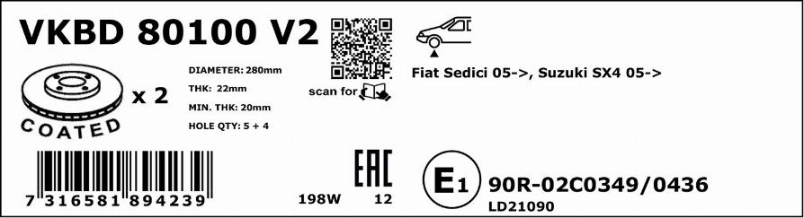 SKF VKBD 80100 V2 - Kočioni disk www.molydon.hr