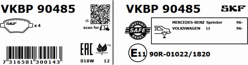 SKF VKBP 90485 - Komplet Pločica, disk-kočnica www.molydon.hr