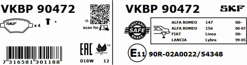 SKF VKBP 90472 - Komplet Pločica, disk-kočnica www.molydon.hr