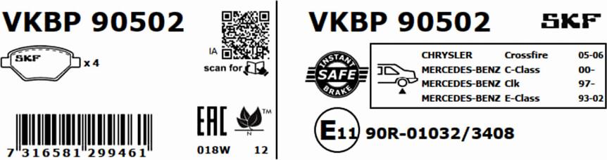 SKF VKBP 90502 - Komplet Pločica, disk-kočnica www.molydon.hr